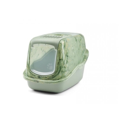 Закрита котешка тоалетна Savic Nestor Marble, зелен мрамор 56x39x38.5 см