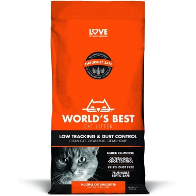 【World's Best Cat Litter Low Tracking】натурална котешка тоалетна с по-малко разпиляване
