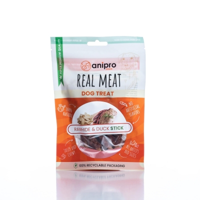 anipro Real Meat солети от телешка кожа обвити с патешко месо 12 см - 80 г
