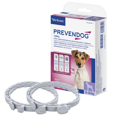 Virbac PREVENDOG - /2 броя в опаковка/ Противопаразитна каишка 60 см, за кучета до 25 кг