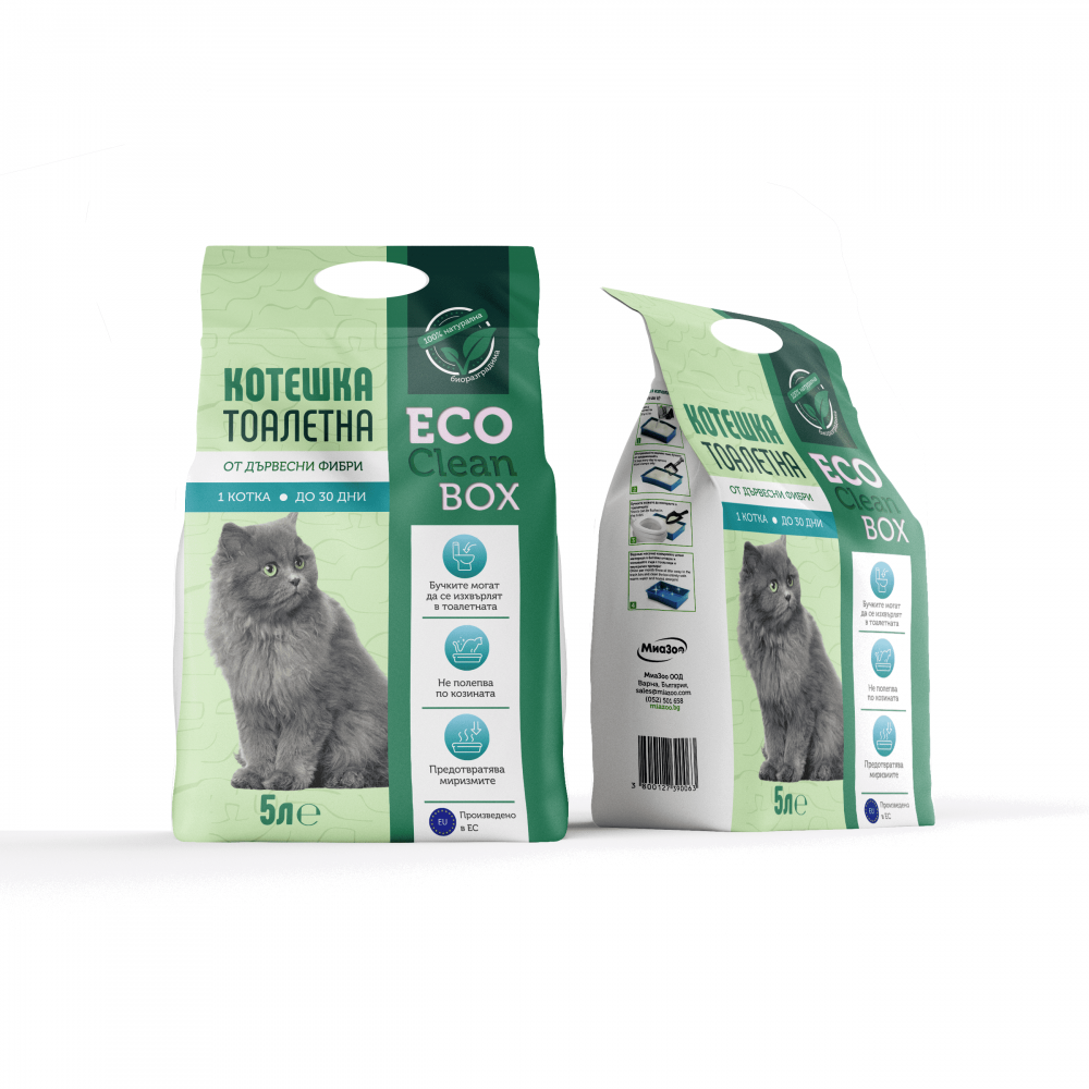 Eco Clean Box - биоразградима котешка тоалетна на пелети | DrAntonov.bg