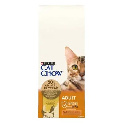 PURINA CAT CHOW ADULT - суха гранулирана храна за котки, с пуешко и пилешко
