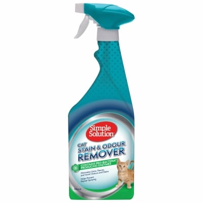 Simple Solution Stain&Odour Remover - ензимен препарат против петна и миризми от котки, Спрей 750 мл, Брой
