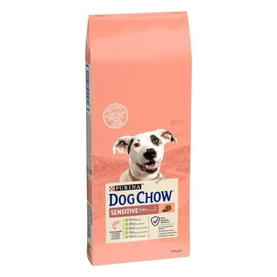 PURINA DOG CHOW Sensitive - суха гранулирана храна за кучета с чувствително храносмилане, със сьомга