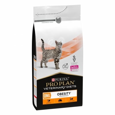 Purina Pro Plan Cat Veterinary Diets OM - лечебна суха храна за котки с наднормено тегло и уринарни проблеми, 1.5 кг