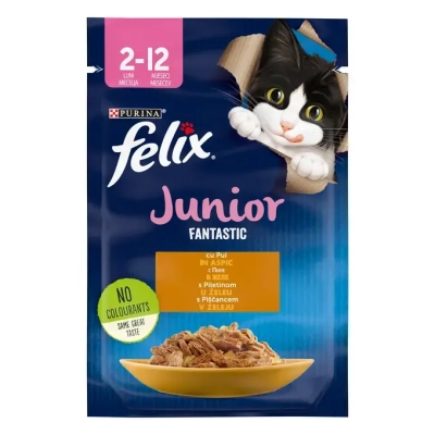 Purina Felix Fantastic JUNIOR - пауч за малки котенца, пилешко в желе, 26х85 г