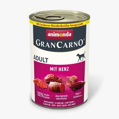 GranCarno Dog Adult консервирана храна за кучета със сърчица, 400 г
