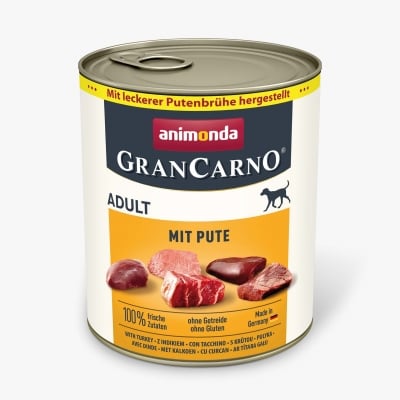 GranCarno Dog Adult  - консервирана храна за кучета с пуешко, 800 г