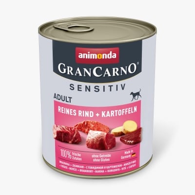 GranCarno Sensitivе консерва за кучета с чувствителни стомаси с телешко + картофи, 800 г