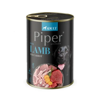 Piper Adult Dog консервирана храна за кучета с агнешко, морков и розмарин, 400 г