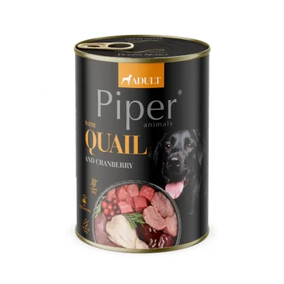 Piper Adult Dog консервирана храна за кучета с пъдпъдък и боровинки, 400 г