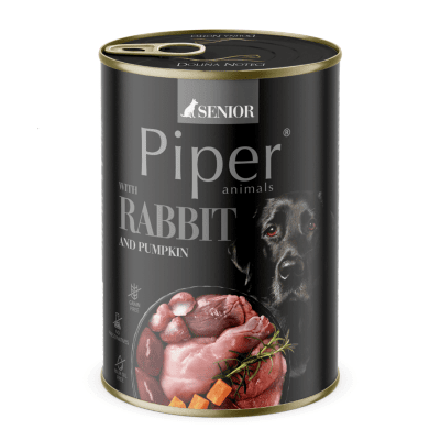 Piper Senior - консервирана храна за възрастни кучета над 7 г., със заешко, 400 г