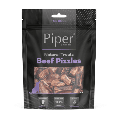 Piper Treats Beef Pizzles - натурални лакомства за кучета от сушени говежди пениси, с високо съдържание на протеин, 200 г