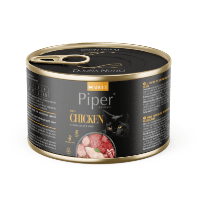 Piper Cat – консервирана храна за котки, пилешко, 12х185 г