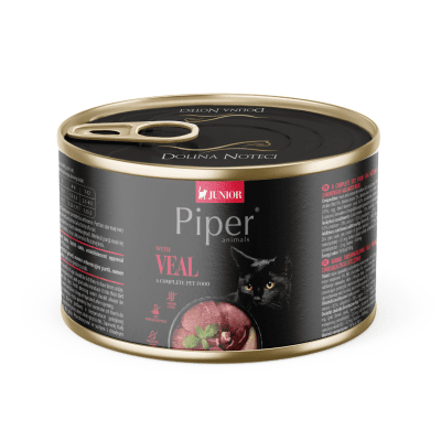 Piper Cat Junior - консервирана храна храна за малки котенца с телешко, 12х185 г