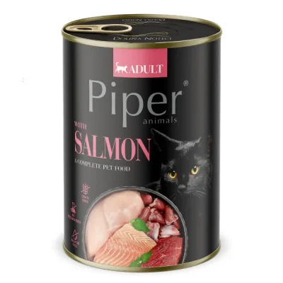 Piper Cat консервирана храна за котки със сьомга, 400 г