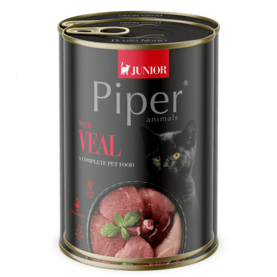 Piper Cat Junior - консервирана храна храна за малки котенца с телешко, 400 г