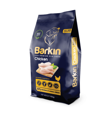 Barkin High Premium Chicken суха храна за израснали кучета от всички породи, с пилешко, 15 кг