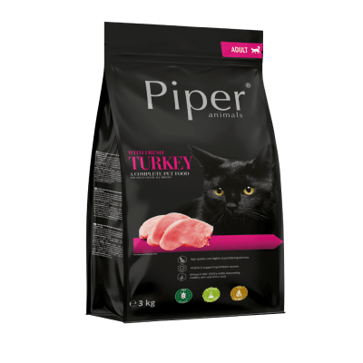 Piper Cat Turkey - суха храна за котки с прясно пуешко, 3 кг, Брой