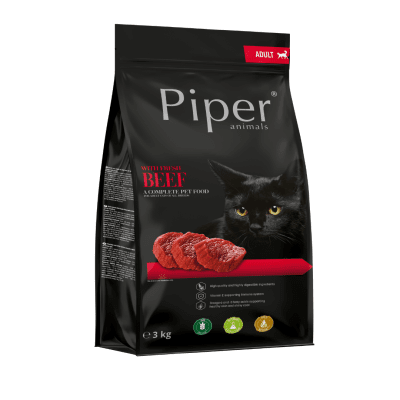 Piper Cat Beef - суха храна за котки с прясно говеждо, 3 кг, Брой