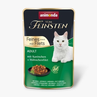 Vom Feinsten Cat - пауч със заешко и пилешки филенца, 85 г