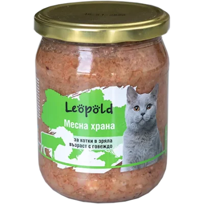 Leopold Cat храна за котки с говеждо месо ,буркан, 6х460 гр, Брой