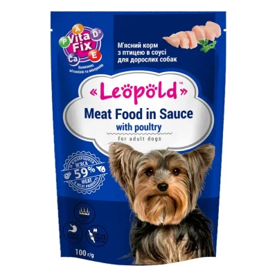 Leopold Dog пауч за кучета с птиче месо, 24х100 гр, Брой