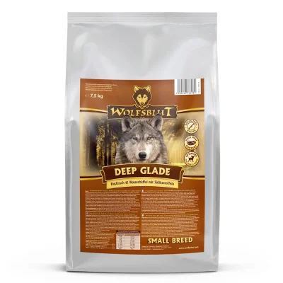 Wolfsblut Deep Glade Small Breed - суха гранулирана храна за дребни породи кучета, без зърно, с еленско и сладки картофи, 7.5 кг