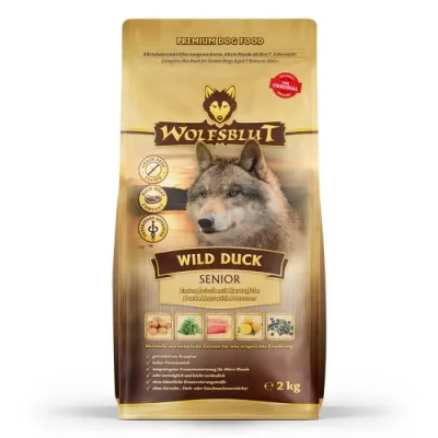 Wolfsblut Wild Duck Senior - суха гранулирана храна за възрастни кучета с дива патица и картофи, 2 кг
