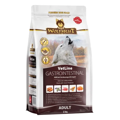 Wolfsblut Gastrointestinal - храна за кучета със стомашно-чревни заболявания, патица и сладки картофи