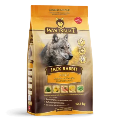 Wolfsblut Jack Rabbit Adult- суха гранулирана хипоалергенна храна за кучета, без зърно, със заешко и зеленчуци, 12.5 кг