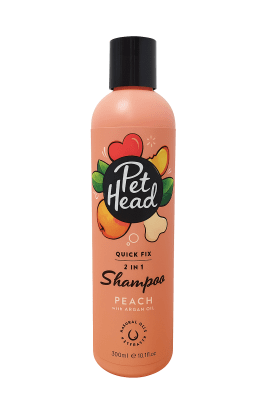 Pet Head Quick Fix шампоан и балсам 2 в 1 за кучета, с праскова и арганово масло, 300 мл