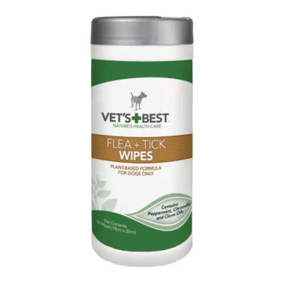 Vet`s Best Flea&Tick Wipes кърпички за куче срещу бълхи и кърлежи, 50 бр