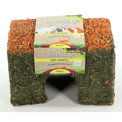 ESVE Lentehuis Wortel - допълваща храна за зайци и гризачи, пролетна къщичка, 15x10x9 см, 75 г
