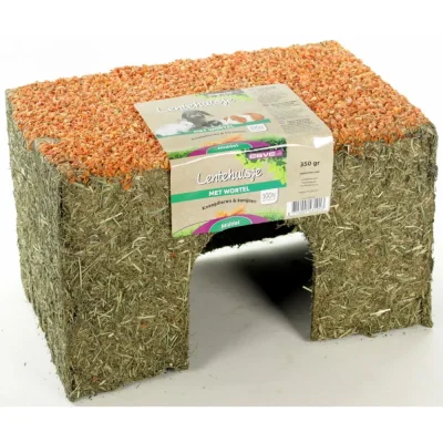 ESVE Lentehuis Wortel М - допълваща храна за зайци и гризачи, пролетна къщичка 27x18x20 см, 350 г