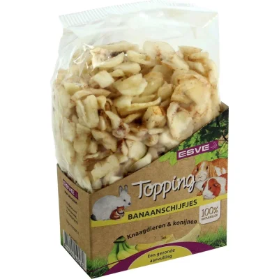 ESVE Topping Banana Slices - лакомство за зайци и гризачи, топинг бананови резенчета, 125 г