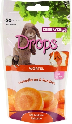 ESVE Drops - дропс за гризачи и зайци, със сушени моркови, 75 г