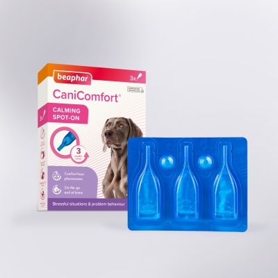 Beaphar CaniComfort Calming Spot On - успокояващи пипети с феромони за кучета, 3 броя в опаковка