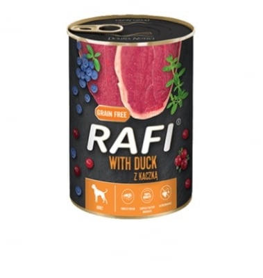 Rafi Adult - Консерва за кучета, патешко и боровинки, 800 г