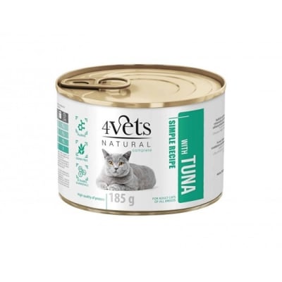 4Vets Cat Natural - лечебна консервирана храна за котки, различни видове, 185 г