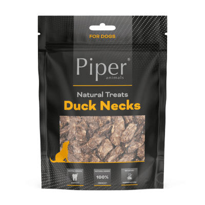 Piper Treats Duck Necks - натурални лакомства за кучета от сушени патешки шийки, с намалено съдържание на мазнини, 200 г