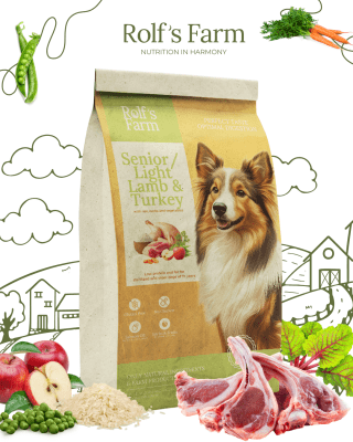 Rolf’s Farm Senior/Light Turkey & Lamb – храна за кастрирани или възрастни кучета над 7 г., намалени мазнини, с агнешко и пуешко
