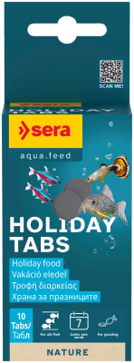 sera Holiday на таблетки - суха храна за рибки за надеждно хранене при отсъствие за няколко дни