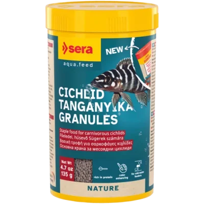 sera Cichlid Tanganyika Granules основна храна за цихлиди, 135 г