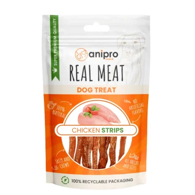anipro Real Meat - лакомство за кучета, меки пилешки лентички