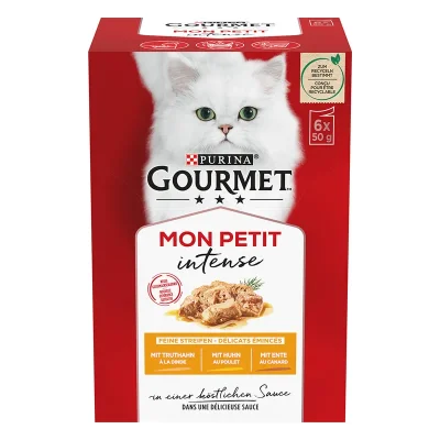Purina Gourmet Mon Petit - паучове за котки, месни хапки в сос, различни вкусове, 48x50 г
