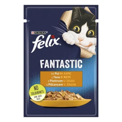 Purina Felix Fantastic Adult - пауч за котки, различни вкусове меса в желе, 26х85 г