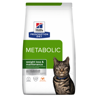 Hill's Prescription Diet Feline Metabolic - лечебна суха храна за котки, за намаляване и поддържане на наднорменото тегло при котки