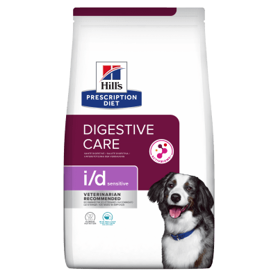 Hill's Prescription Diet Canine i/d Sensitive AB+ - лечебна суха храна за кучета с храносмилателни разстройства и хранителна непоносимост, с яйца и ориз