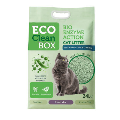 Eco Clean Box Тофу котешка тоалетна аромат ЗЕЛЕН ЧАЙ, 10кг / 24л, Брой